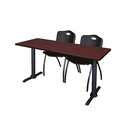 Cain Rectangle Tables > Training Tables > Cain Training Table & Chair Sets, 66 W, 24 L, 29 H, Mahogany MTRCT6624MH47BK